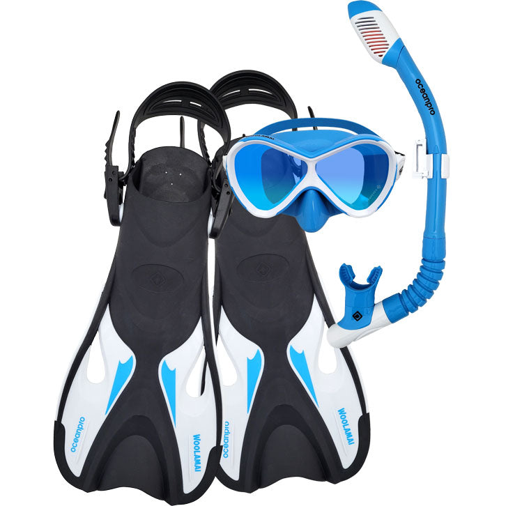 Ocean Pro Woolamai Jr Dry Mask Snorkel &amp; Flipper sets