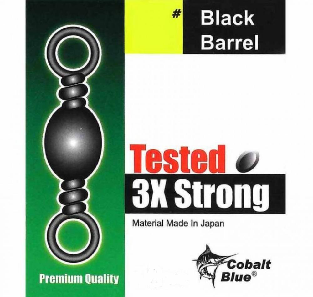 Cobalt Blue Black Barrel Swivels