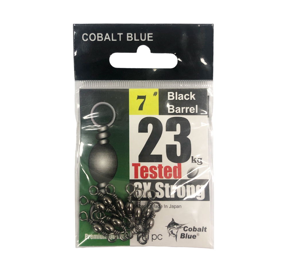 Cobalt Blue Black Barrel Swivel Size 7