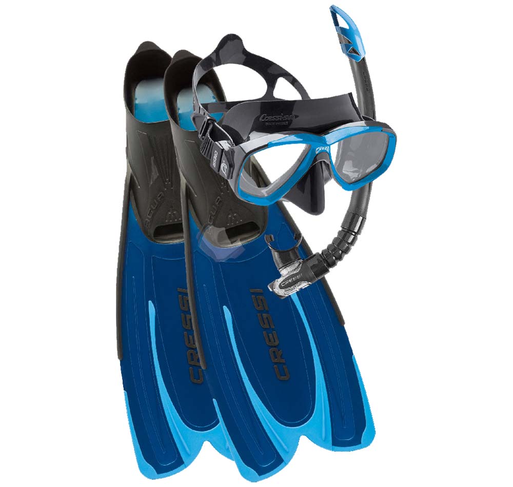 Cressi Agua + Perla + Gamma MSF Set Blue