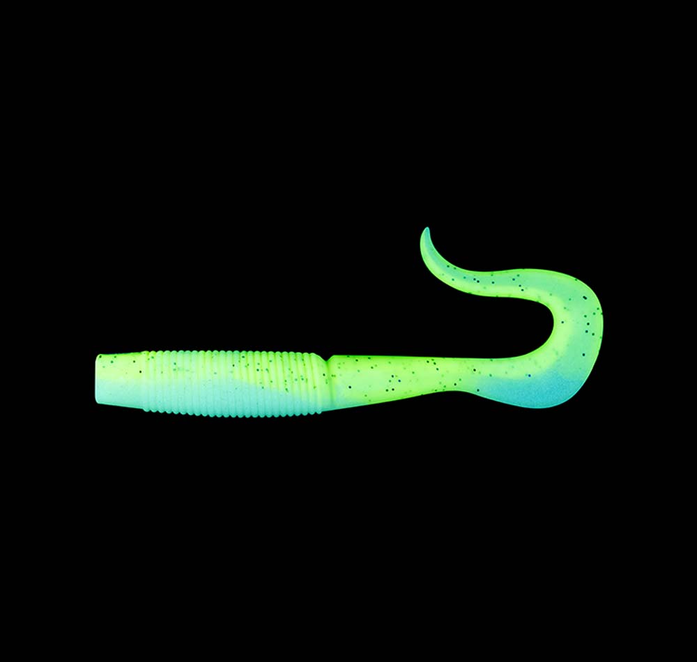 Daiwa Bait Junkie Wave Minnow 5.5&quot; Soft Plastic Pine Lime Glow Illuminated