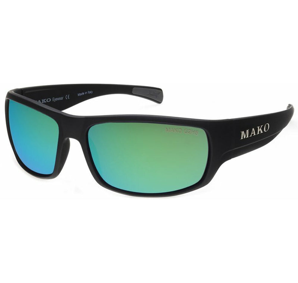 Mako 9581 Escape Matte Black HD Sunglasses Rose/Green Mirror