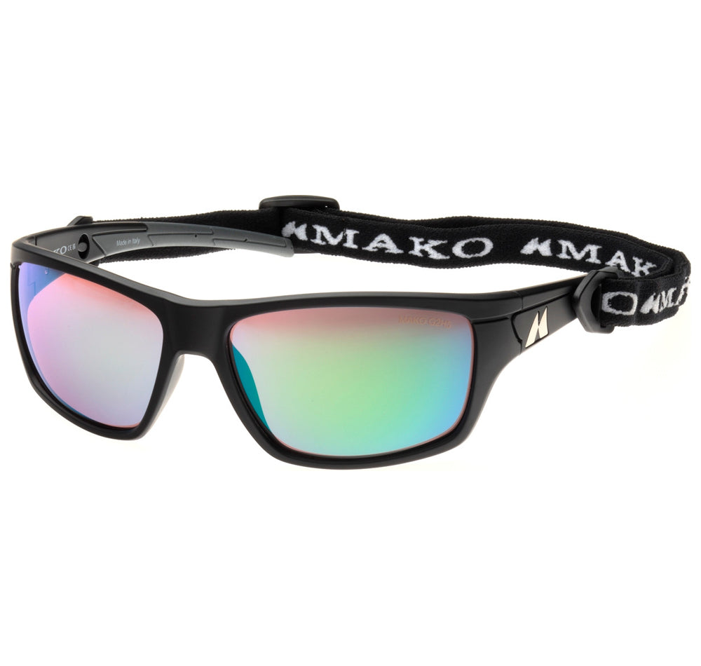 Mako 9612 Nemesis Matte Black HD Sunglasses Rose/Green Mirror