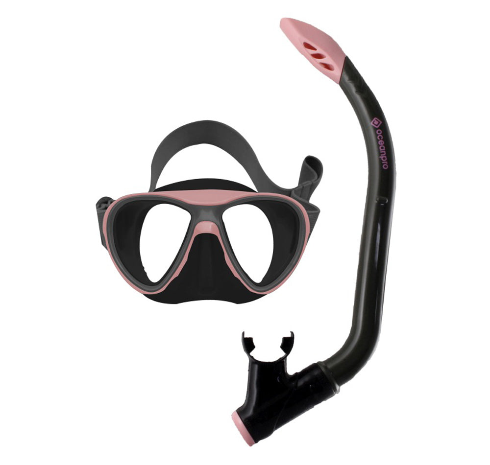 Ocean Pro Bondi Mask and Snorkel Set Orange/Grey