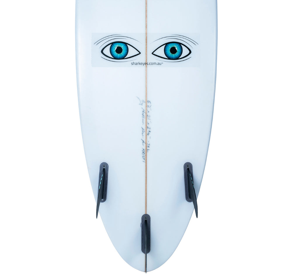 Shark Eyes Large Deterrent Sticker Surf Board