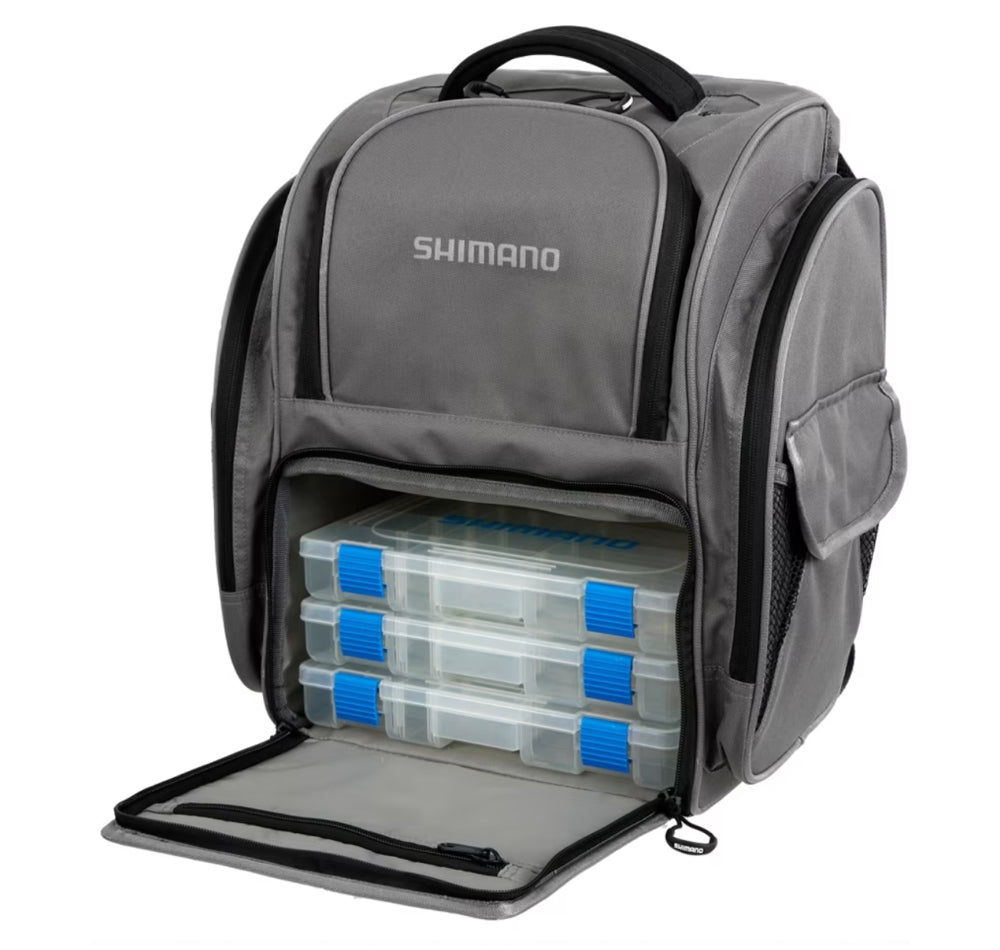 Shimano Tackle Backpack with Tackle Trays Large Open