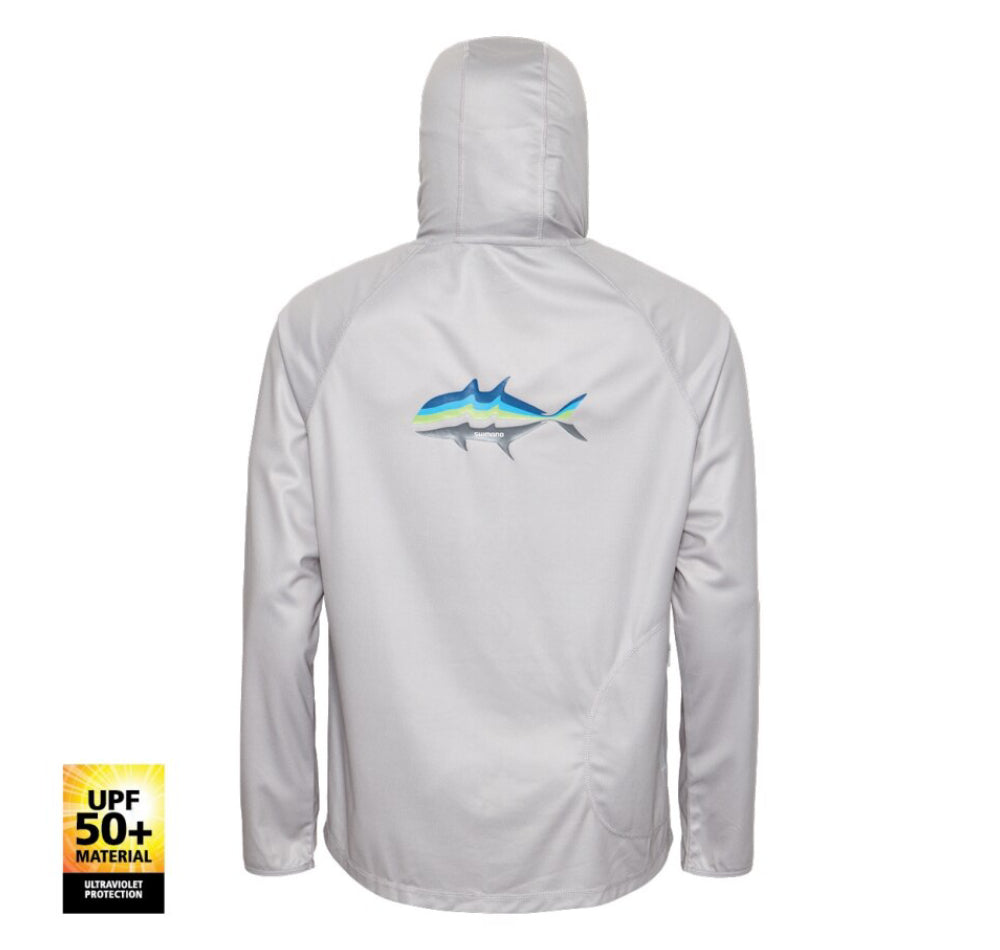 Shimano Hooded Tech Tee Grey GT
