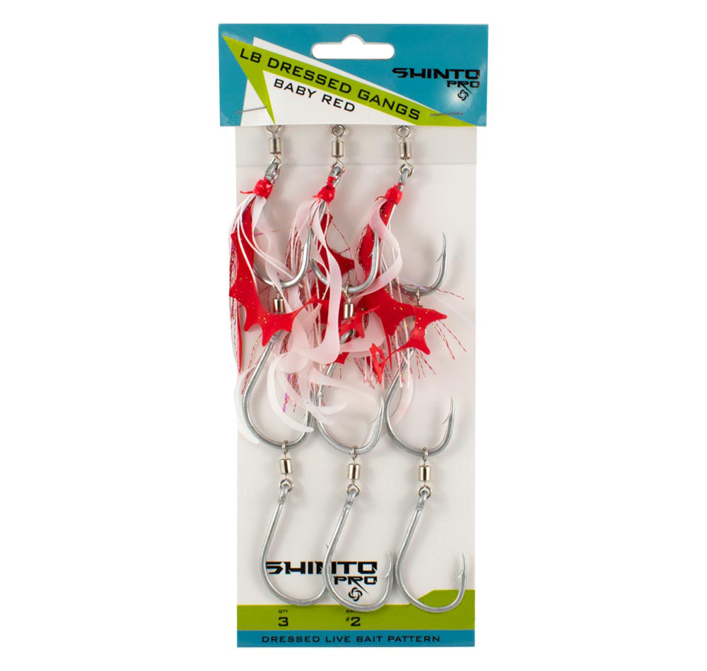 Shinto Pro Dressed Ganged Hooks Baby Red 11/0