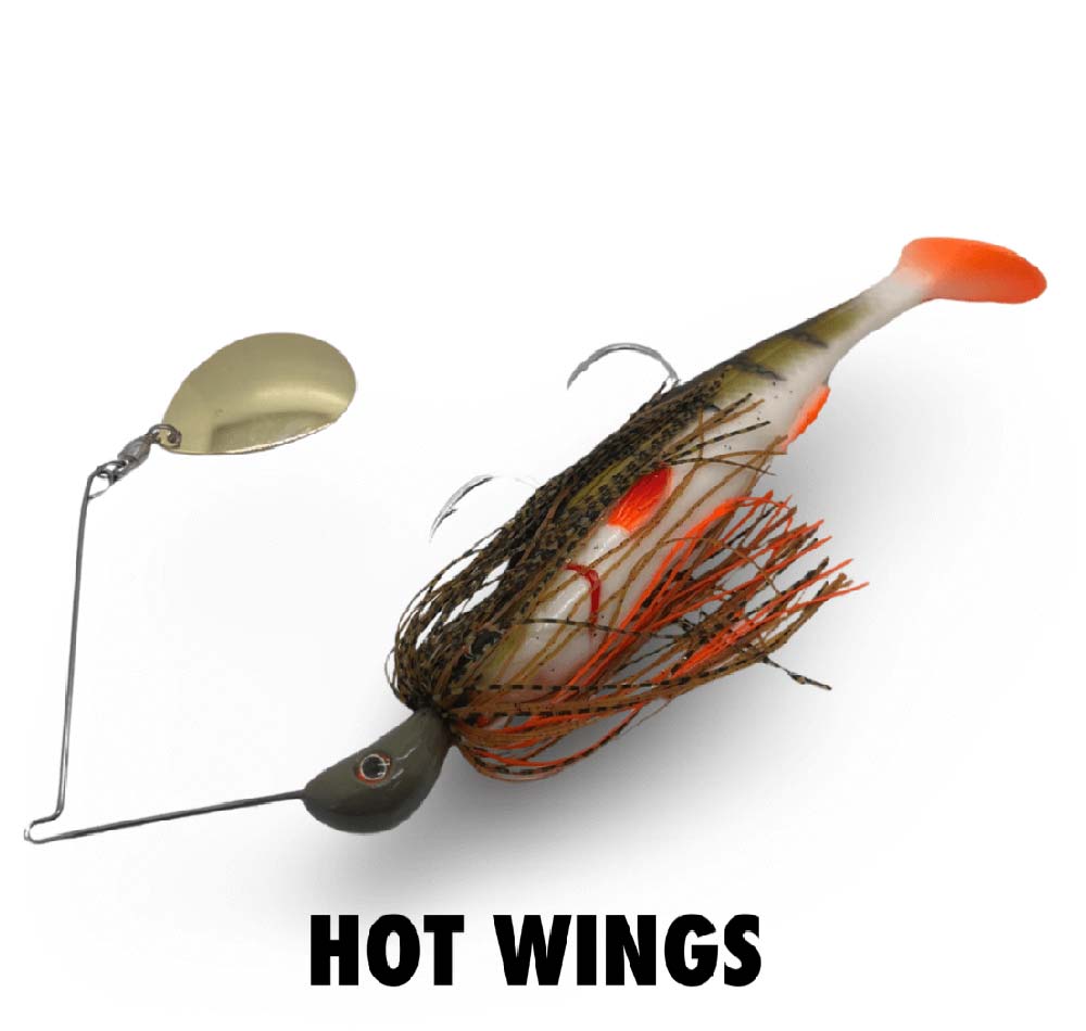 Spin Wright 1oz Beast Spinnerbait Irukandji 7&quot; Hot Wings