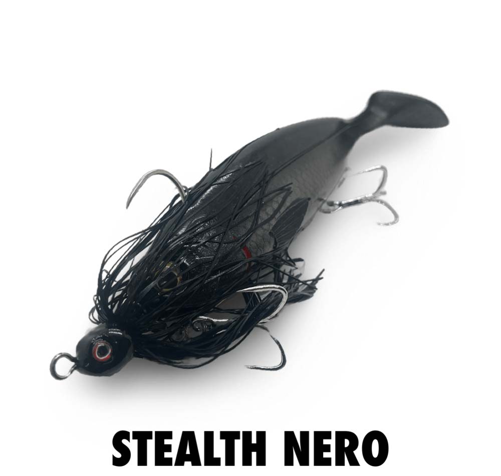 Spin Wright 1oz Swimjig Irukandji 11&quot; Stealth Nero