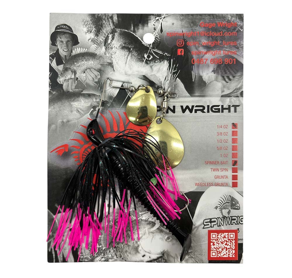 Spin Wright 3/8oz Spinnerbaits Double Colorado with 3" Paddle Tail