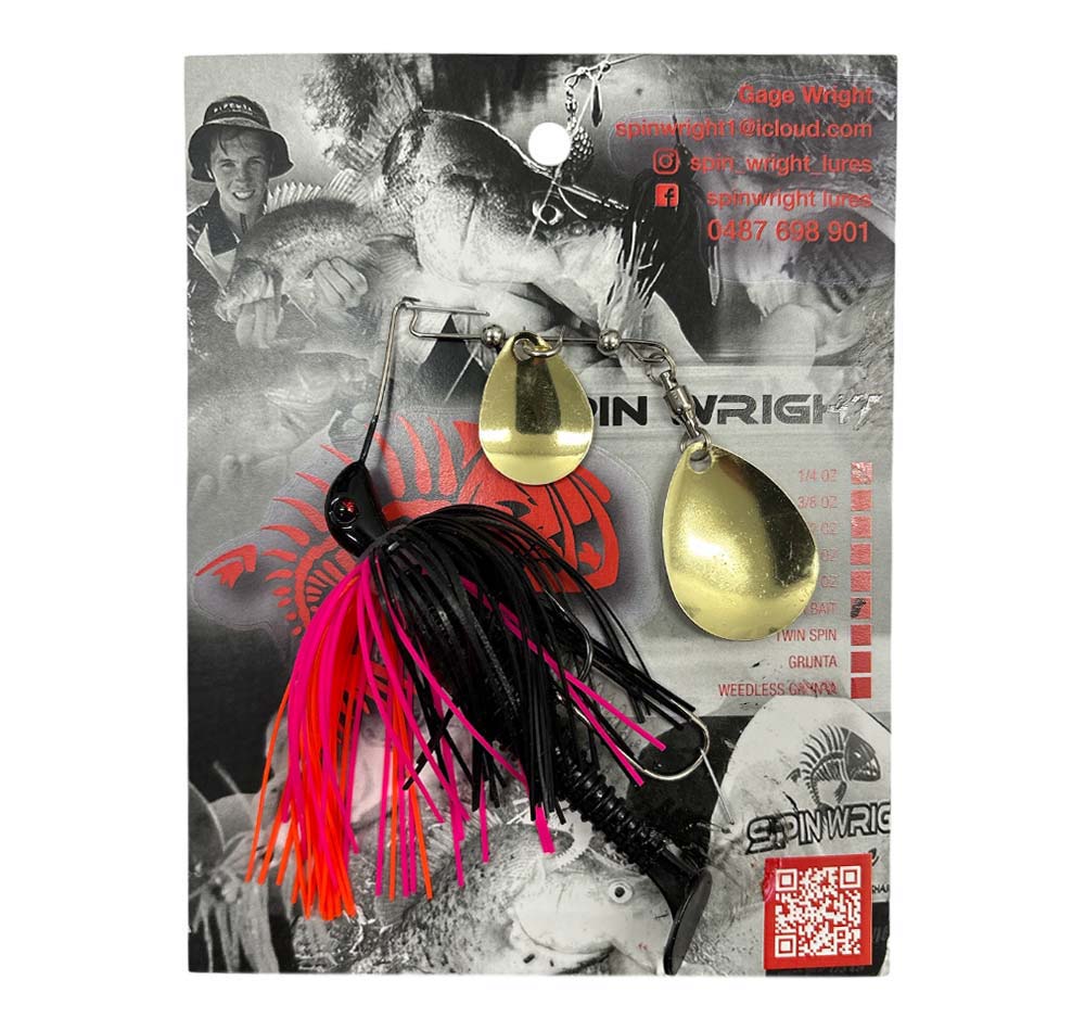 Spin Wright 3/8oz Spinnerbaits Double Colorado with 3" Paddle Tail