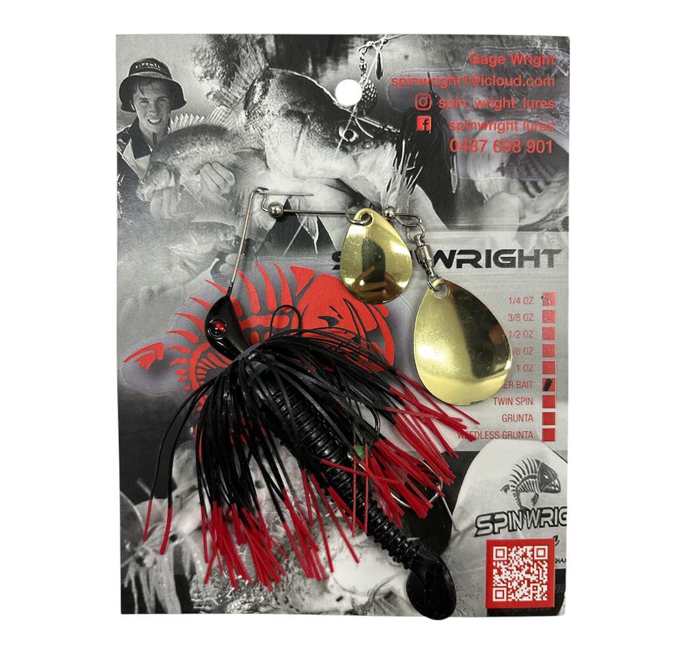 Spin Wright 3/8oz Spinnerbaits Double Colorado with 3" Paddle Tail