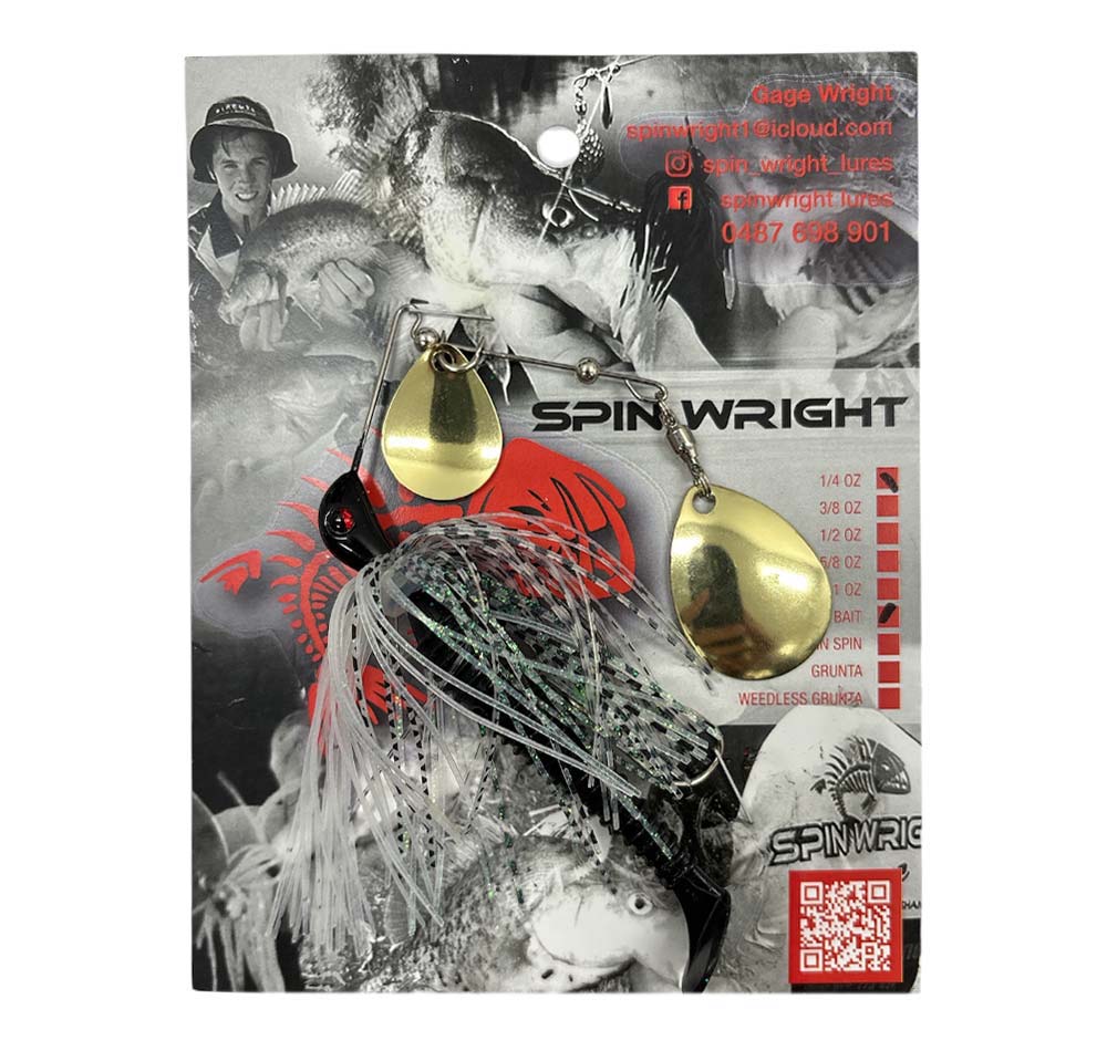 Spin Wright 3/8oz Spinnerbaits Double Colorado with 3" Paddle Tail