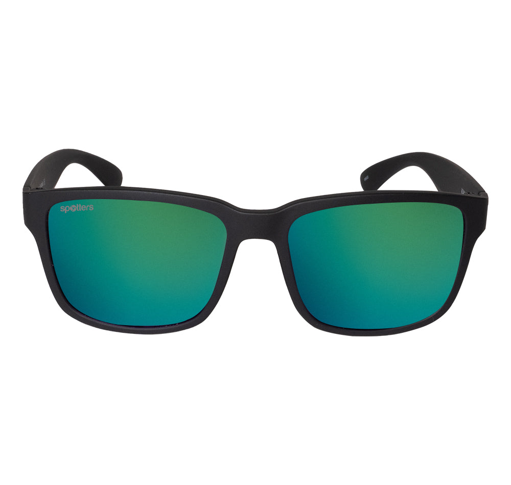 Spotters Kids Kanga Polarised Sunglasses Black Frame/Green Lens