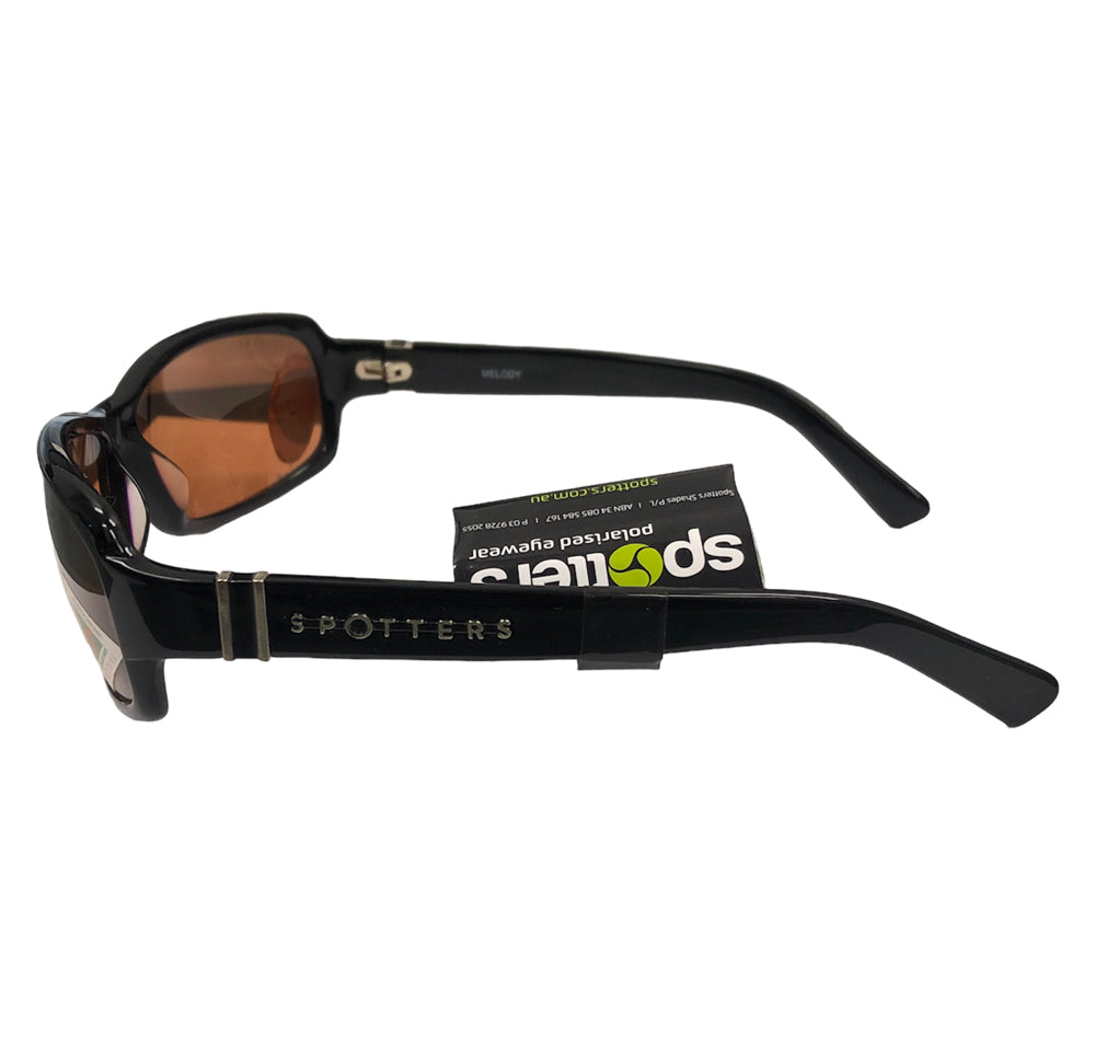 Spotters Melody Black Polarised Sunglasses Front