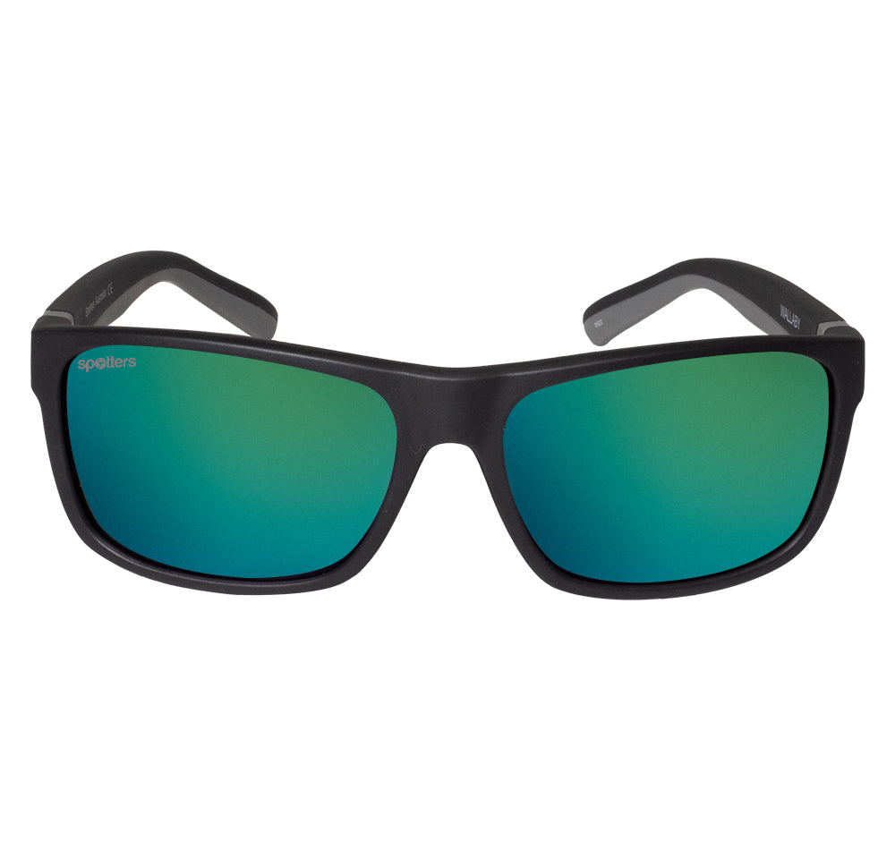 Spotters Wombat Kids Polarised Sunglasses Black Frame/Green Lens