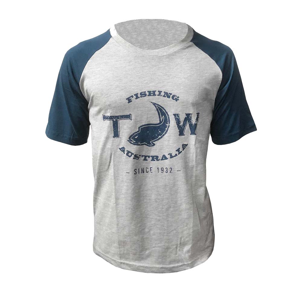 Tackle World Raglan T-Shirt Navy Front