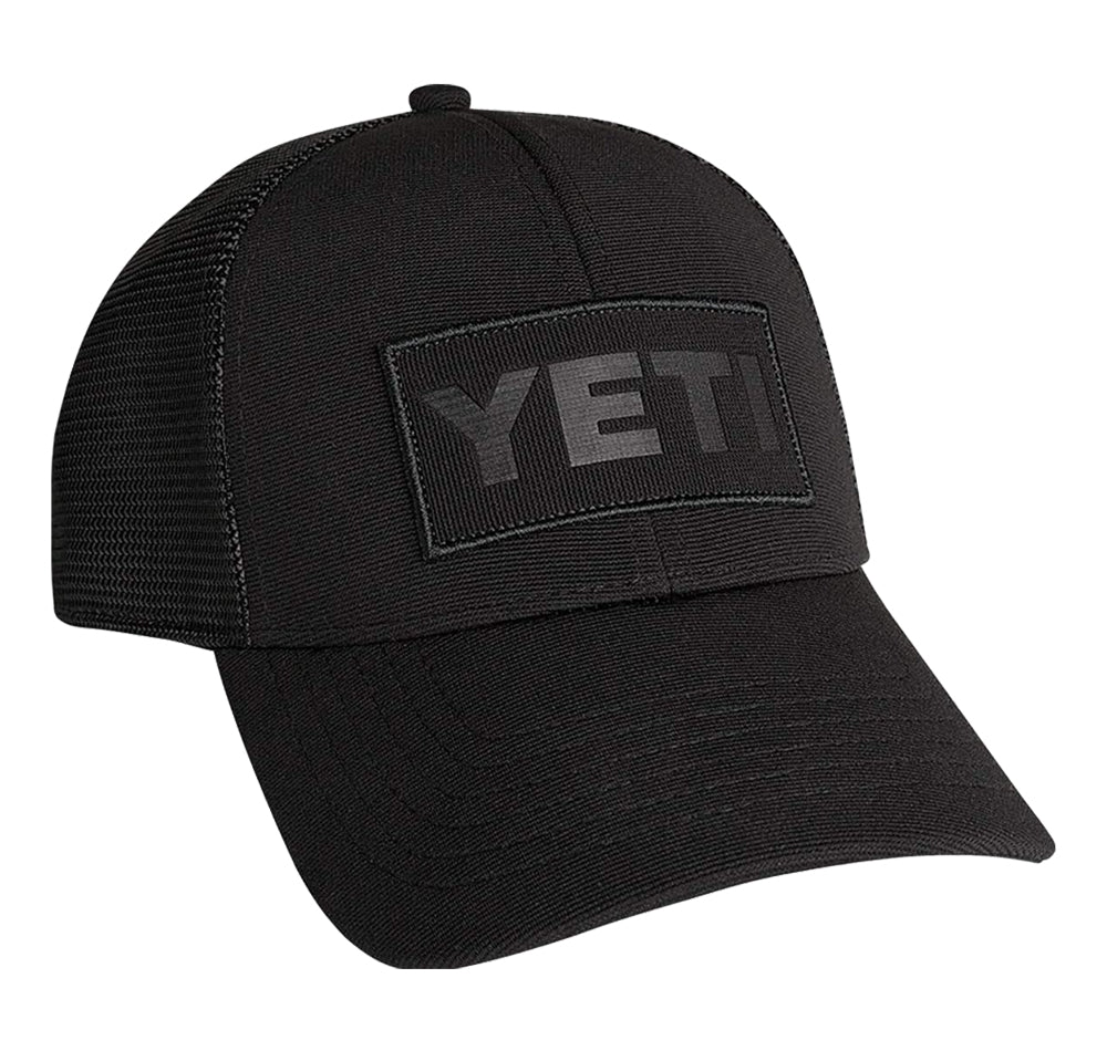 Yeti Black On Black Patch Trucker Hat side