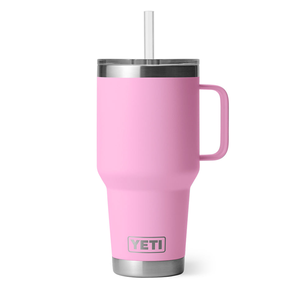 Yeti Rambler 35oz Straw Lid Mug Power Pink Front
