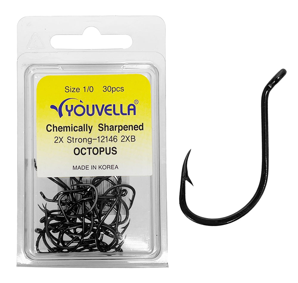 Youvella 2X Strong Octopus Hook 30pce Value Pack