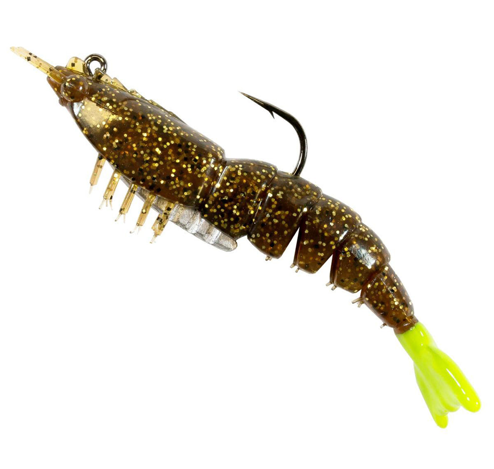 ZMan EZ ShrimpZ Rigged Prawn Imitation Lure Rootbeer Chart Tail