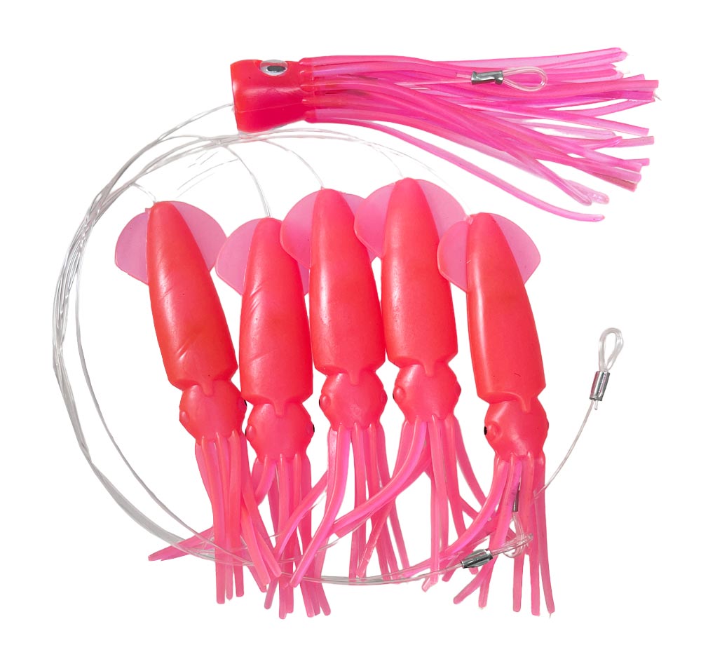 Buku Teaser + Daisy Chain 6" Squid with Pusher Lumo Pink