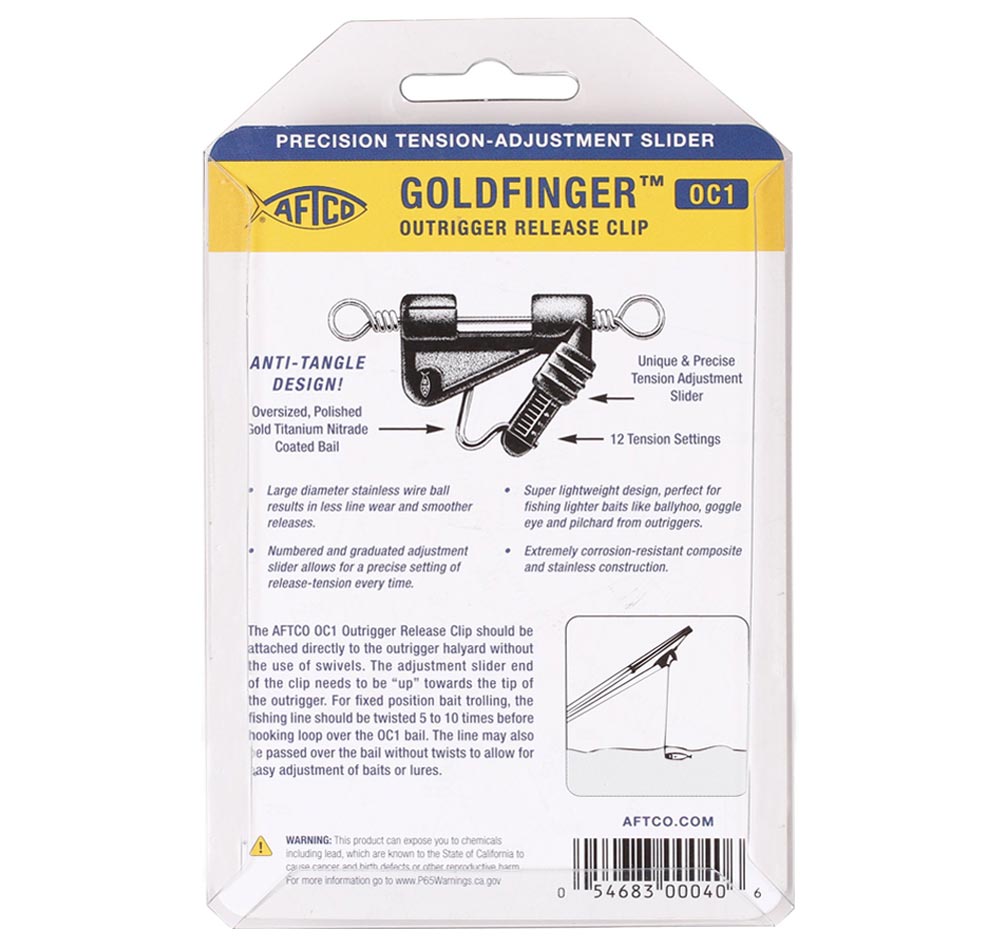 Aftco Goldfinger Outrigger Release Clip OC1 Instructions
