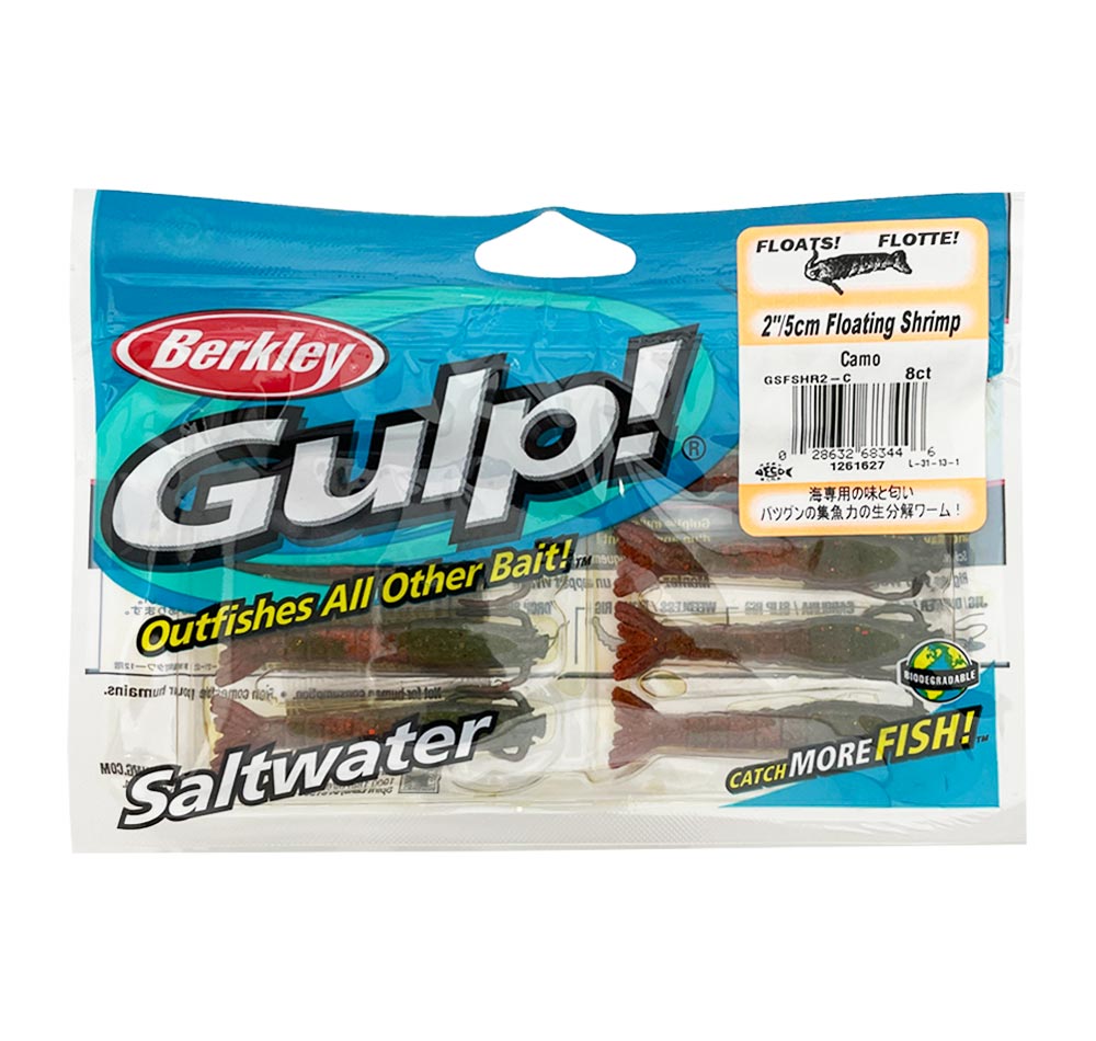 Berkley Gulp Floating Shrimp Soft Plastics Camo