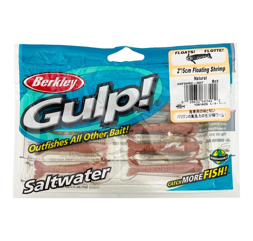 Berkley Gulp Floating Shrimp Soft Plastics Natural