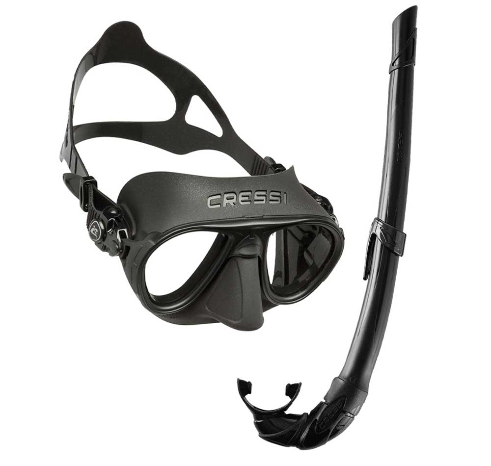 Cressi Calibro Mask & Corsica Snorkel Set Colour Black