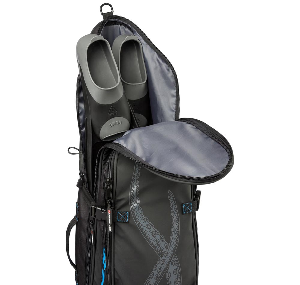 Cressi Piovra XL Fin Backpack Open View