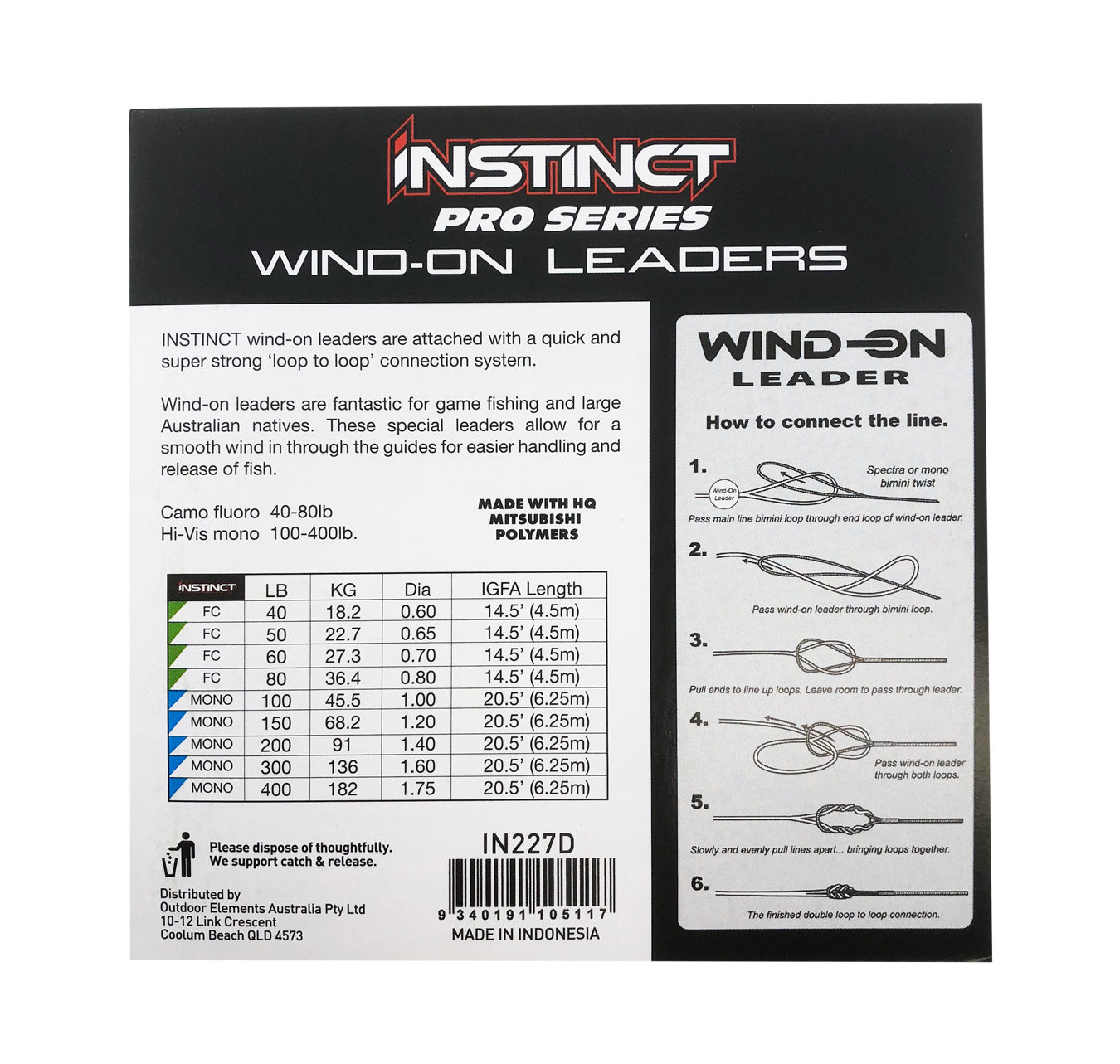 Instinct Pro Series Fluorocarbon Wind-On Leader