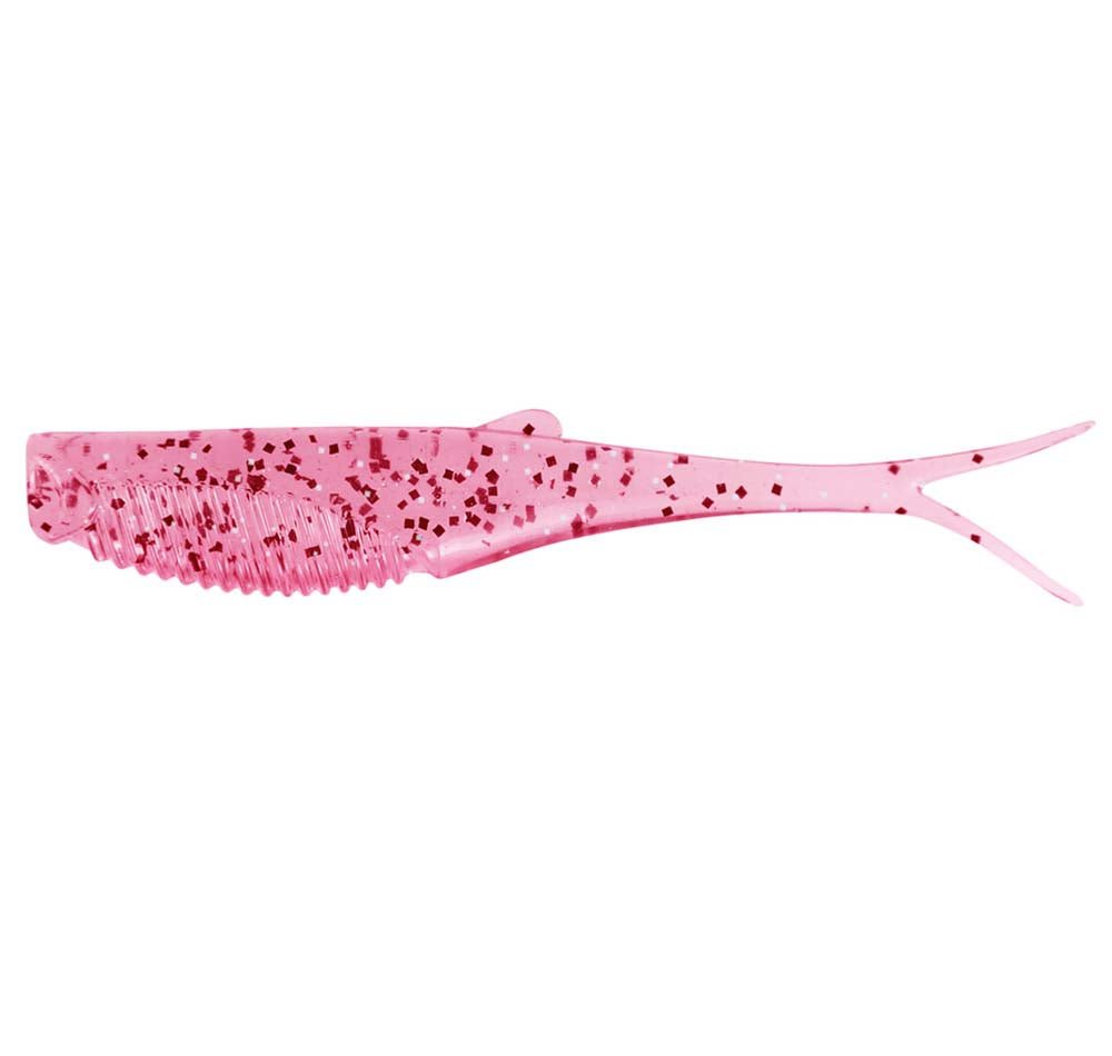 Squidgies Bio Tough Flick Bait Soft Plastics Pink Glitz