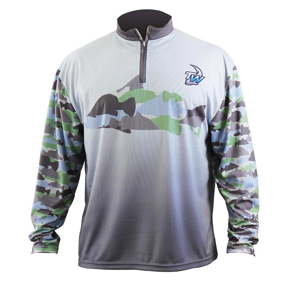 Tackle World Camo Barra Kids Fishing Shirt