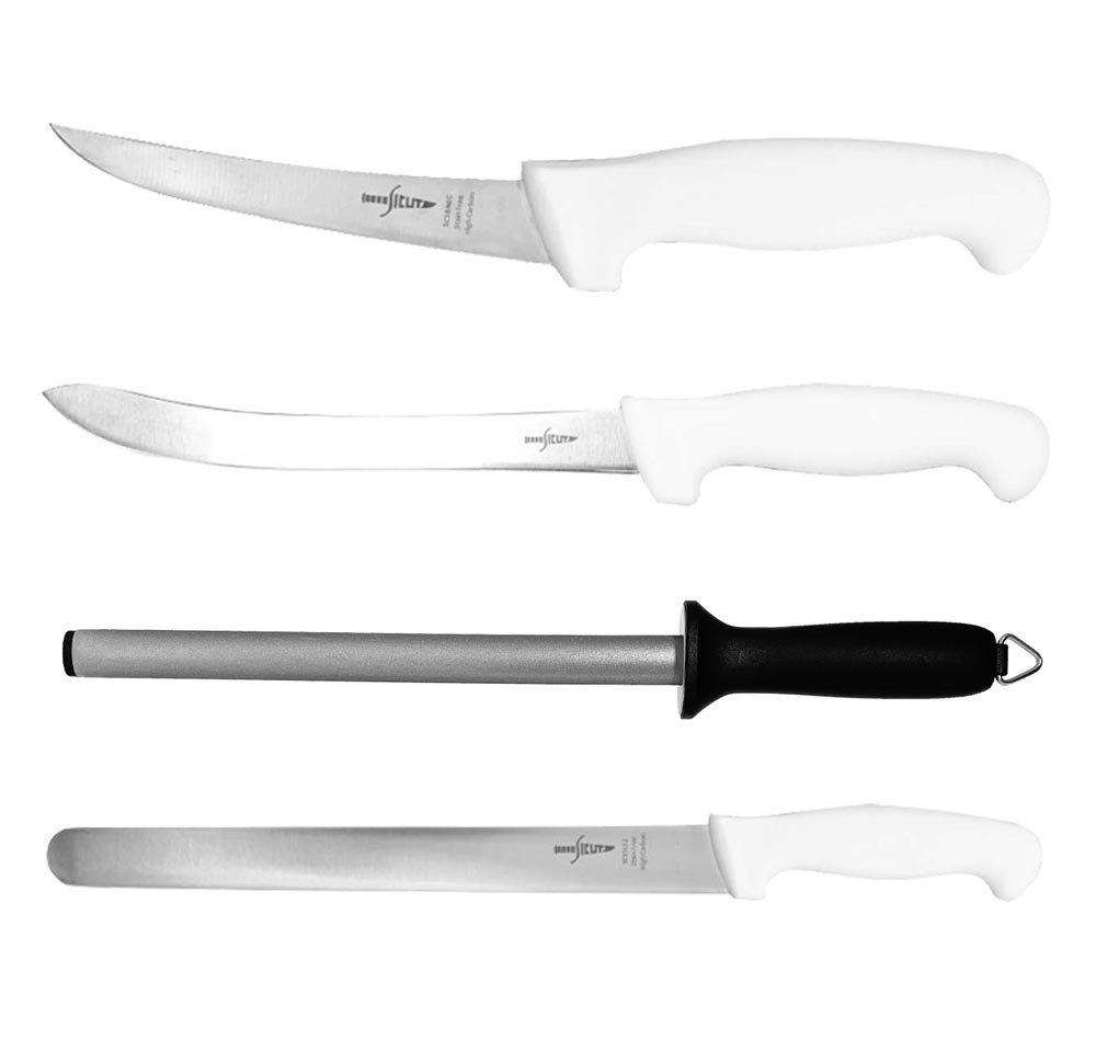 Tackle World Sicut Fisherman Knife Pack With Diamond Sharpener Individual Knives