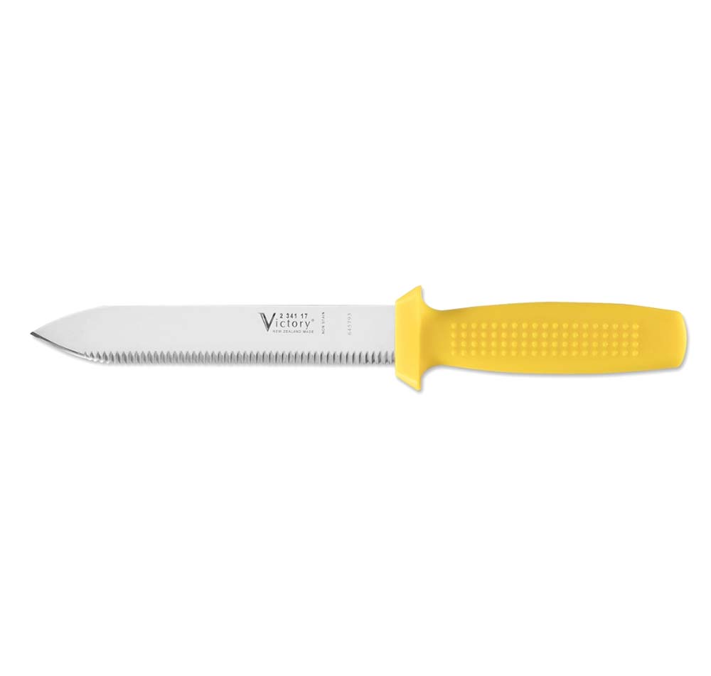 Victor burley knife yellow with sheath